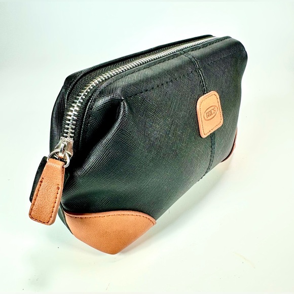 Bric's Black Toiletry Bag with brown Leather Accents - Picture 2 of 9